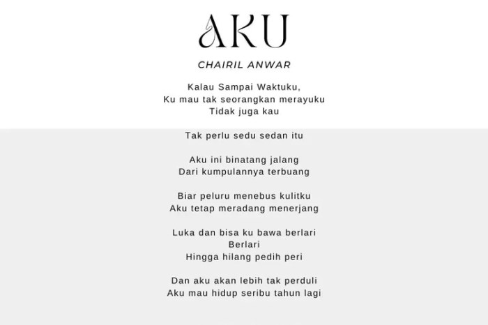 analisis puisi aku karya chairil anwar terbaru