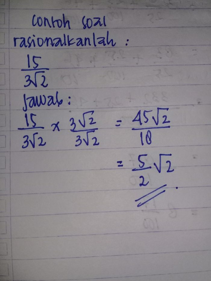 soal merasionalkan bentuk akar