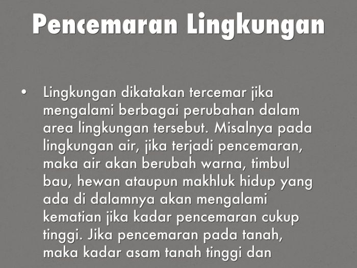 kesimpulan tentang pencemaran lingkungan