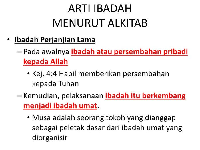 arti ibadah menurut alkitab