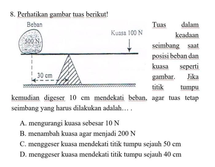 pada keadaan seimbang besar w adalah