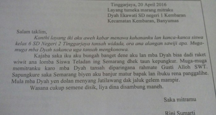 surat pribadi contoh singkat resmi bahasa pengertian sahabat dinas pendek teman inggris soal bersifat perkenalan menulis temukan bagian cinta perbedaan