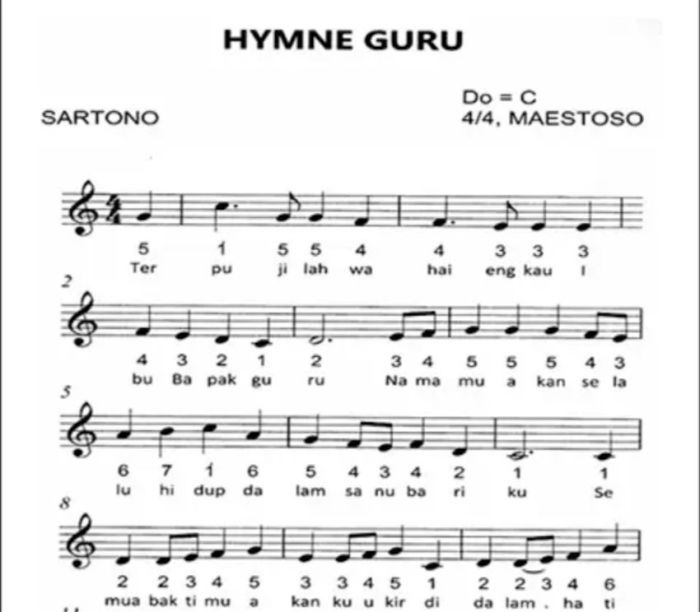 hymne notasi angka balok lagu