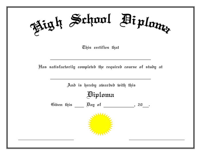 high school diploma artinya