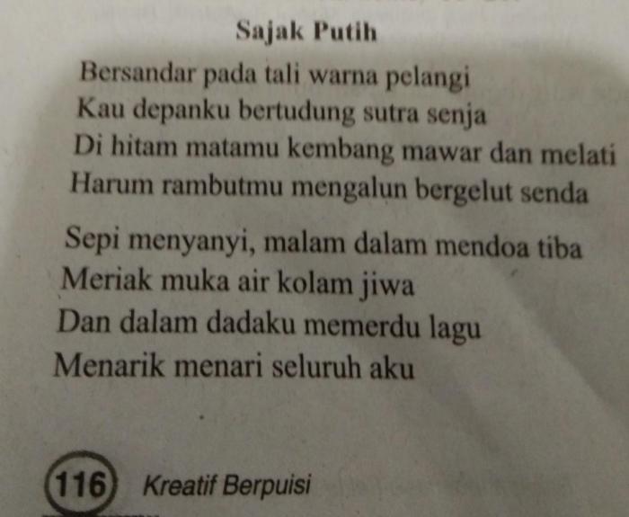 Puisi yang mengandung majas personifikasi