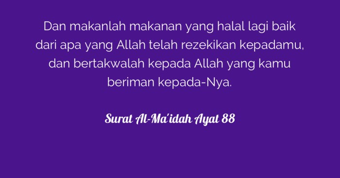 Surat al maidah ayat 88 latin dan artinya