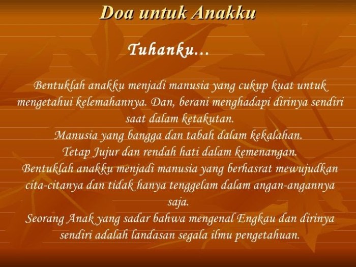 puisi doa ibu untuk anak