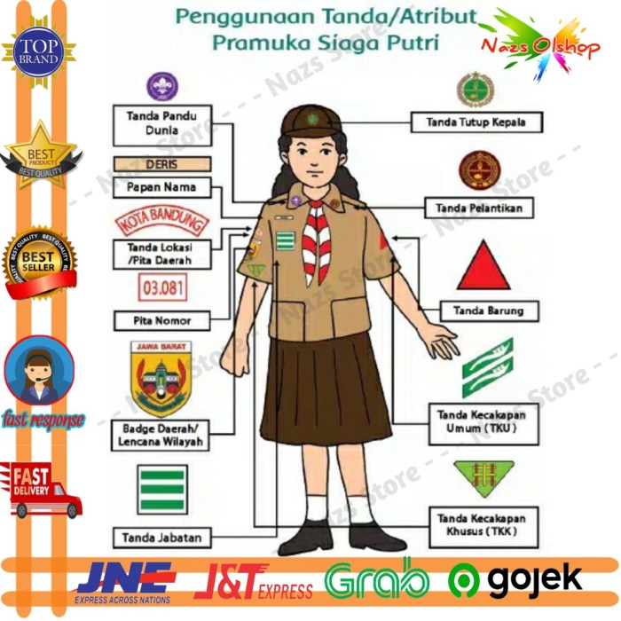 tanda jabatan pramuka dipasang di