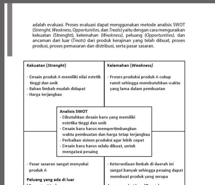 contoh analisis swot kerajinan terbaru