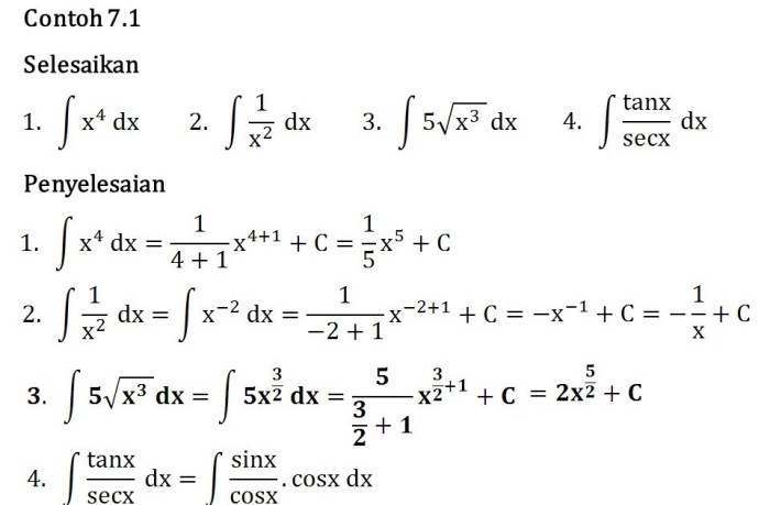 contoh soal integral dan pembahasannya