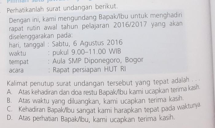 kalimat penutup surat resmi