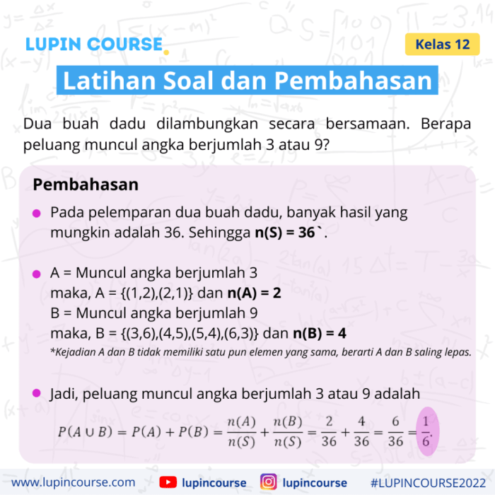 saling lepas kejadian peluang soal pembahasan soalfismat