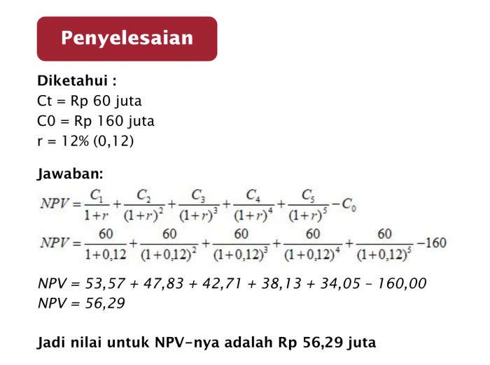 rumus npv dan contoh soal