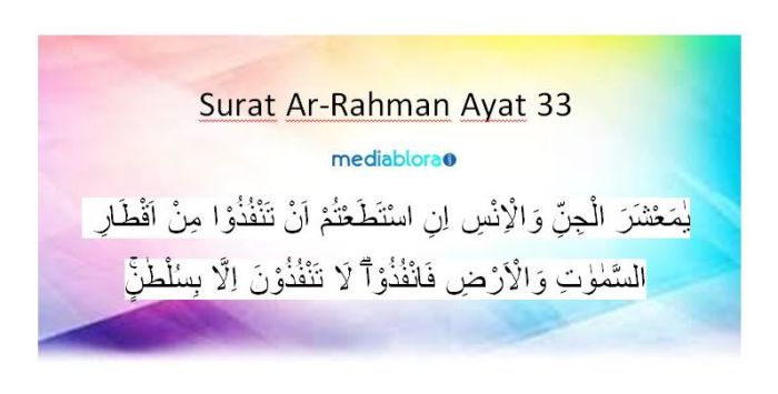 ar rahman ayat 33 arti perkata terbaru