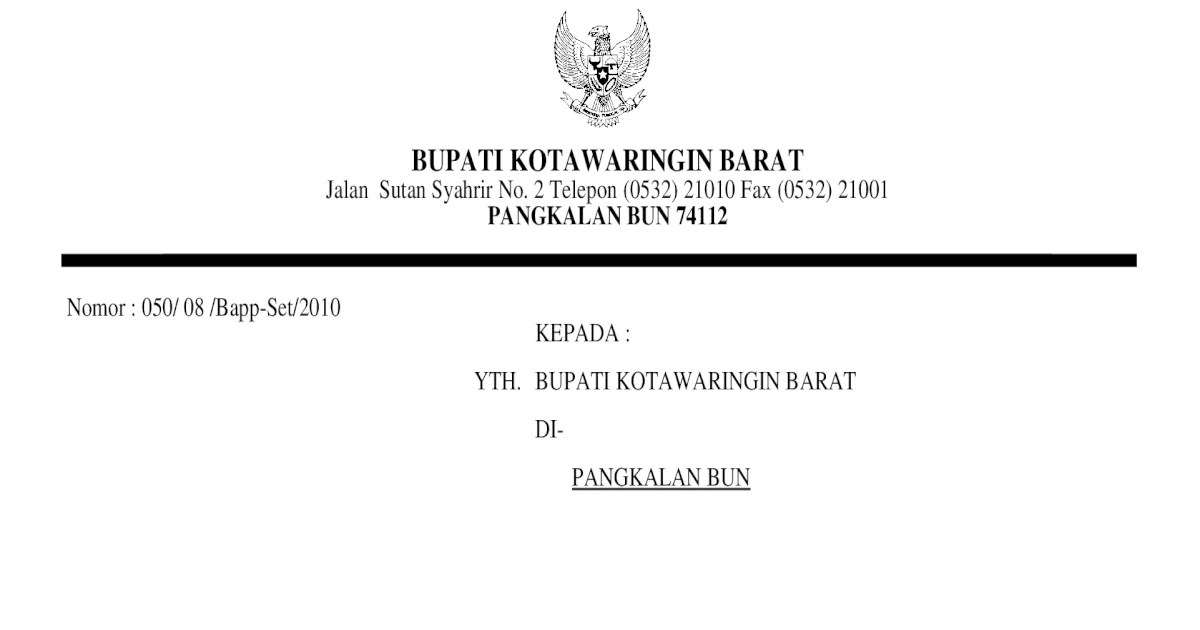 contoh undangan untuk bupati