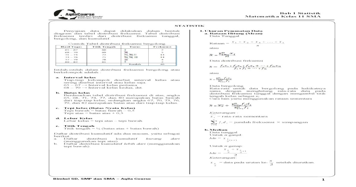 soal modus median mean kelas 6