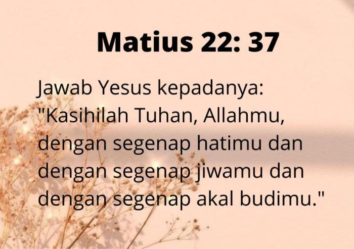 matius 22 ayat 37 sampai 40 terbaru