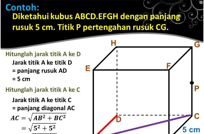 jarak bidang titik dimensi tiga matematika latihan materi pembahasan