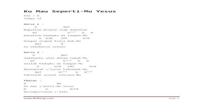 lagu lirik tuhan chord rohani yesus ku mau terima kasih bersyukur teks gitar senandung hati vdocuments sungguh namamu ajaib jalanmu