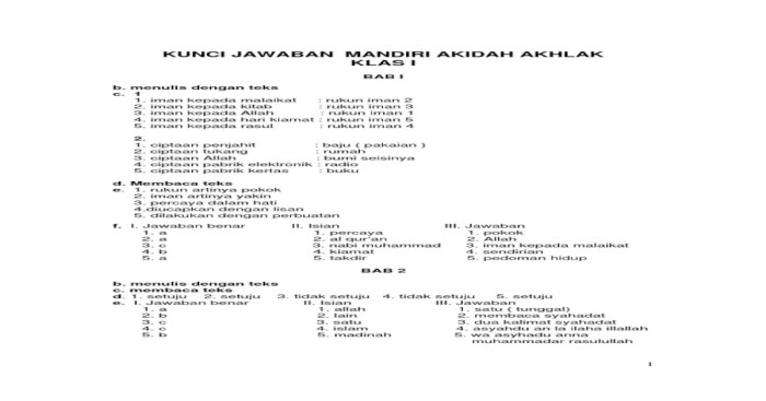 soal akidah akhlak kelas 8 semester 1 terbaru