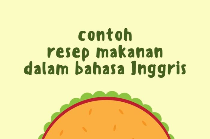 resep makanan bahasa inggris terbaru