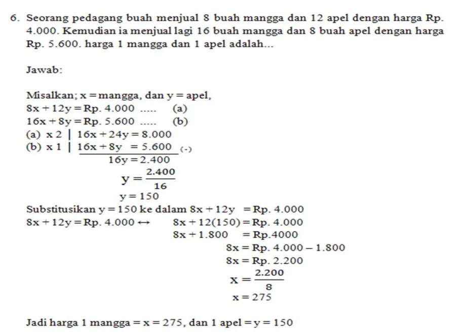 soal matriks metode invers spltv contoh