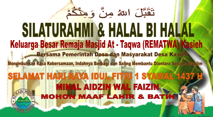 contoh tema halal bihalal terbaru