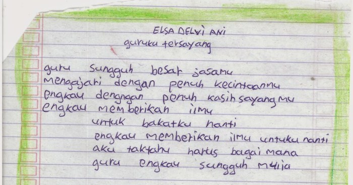 puisi perpisahan kelas 6 untuk guru