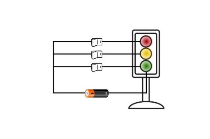 rangkaian lampu lintas lalu traffic listrik elektronika industri komponen tronik janu