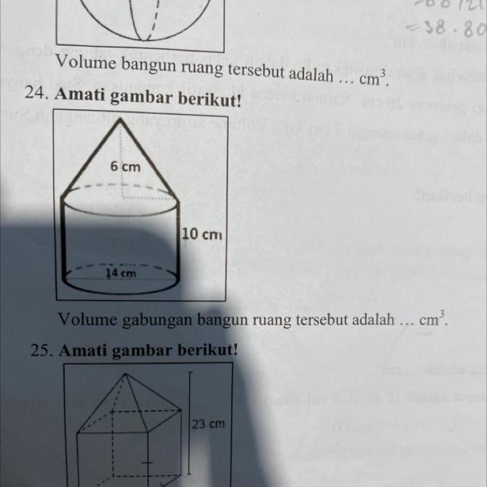 volume bangun ruang tersebut adalah cm3