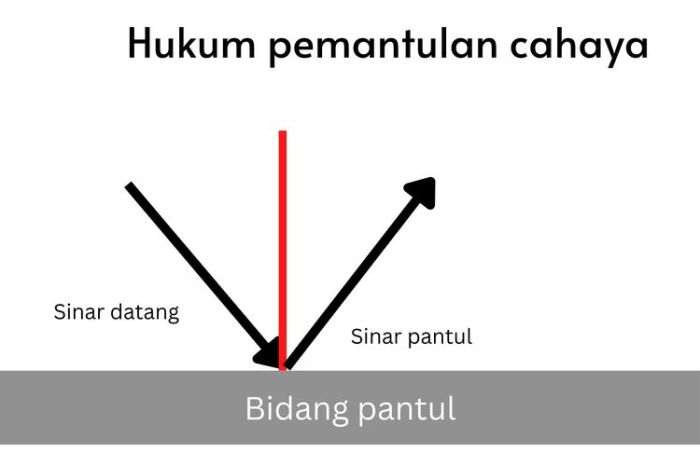 Bagaimanakah bunyi hukum pemantulan cahaya