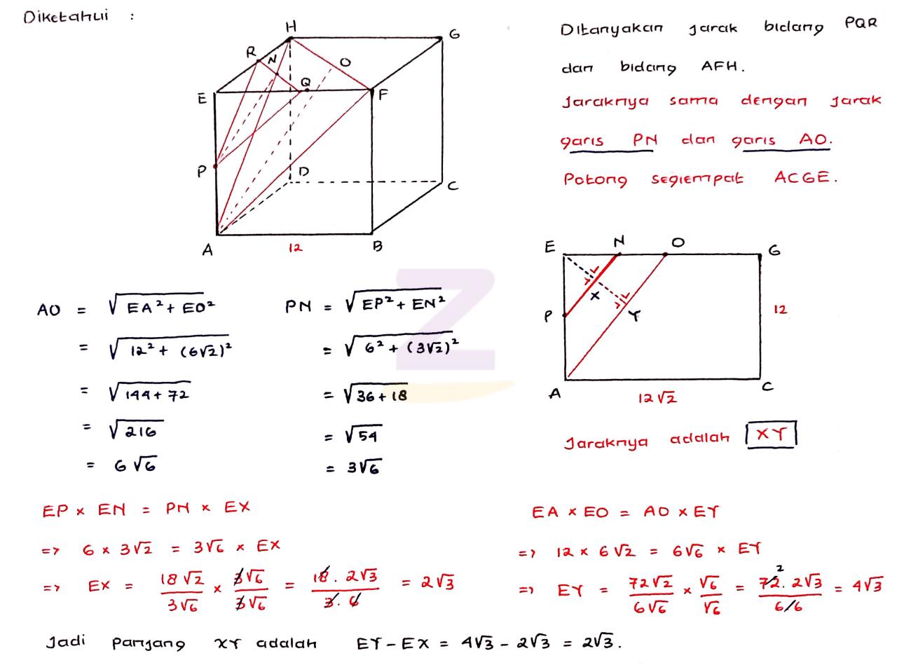 titik dimensi matematika tiga catatan jarak