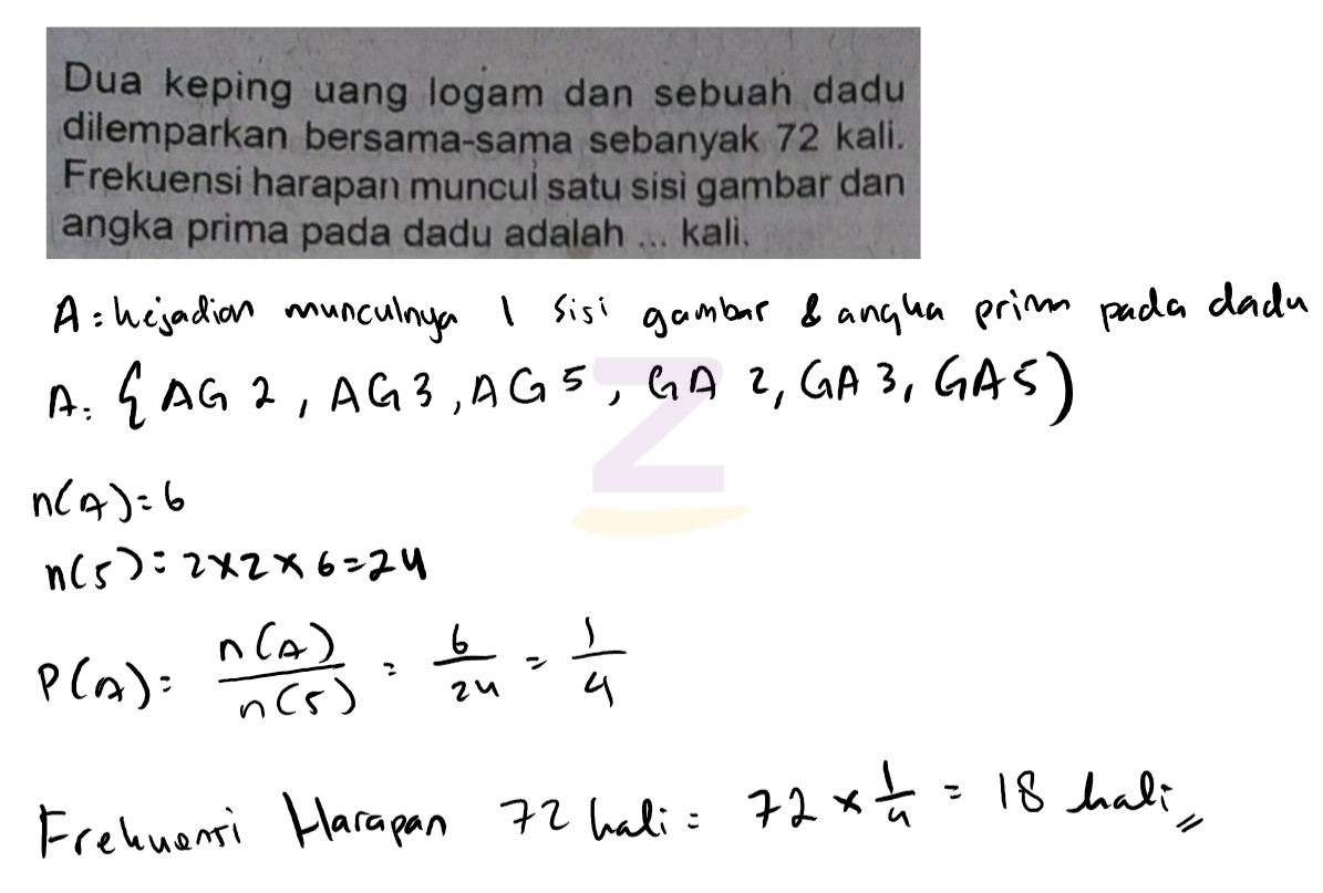 dewi melemparkan lima keping uang logam