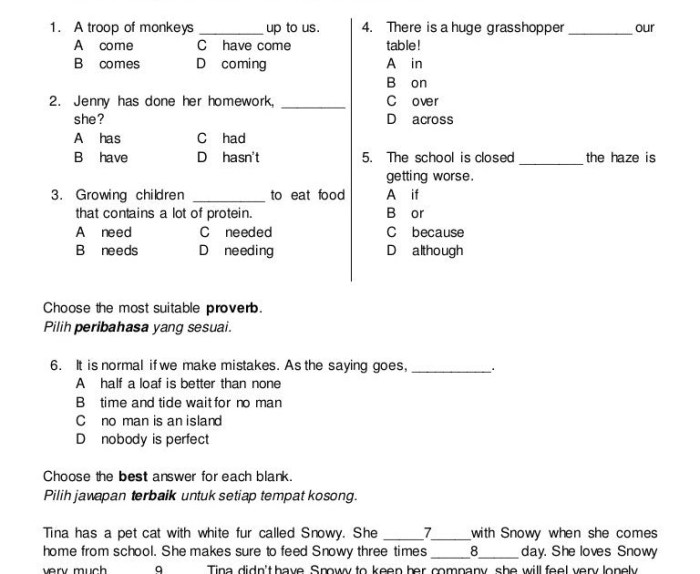 Soal bahasa inggris kelas 6 semester 2 pdf