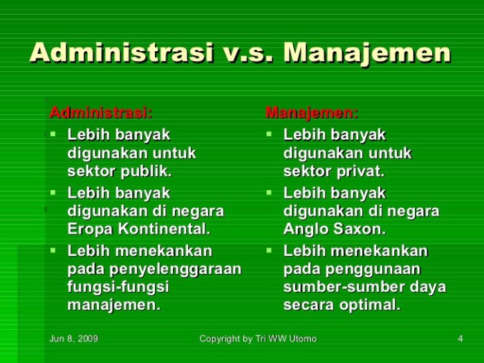 Perbedaan administrasi bisnis dan manajemen