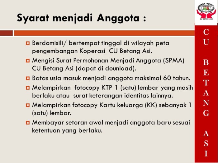 syarat menjadi anggota koperasi terbaru