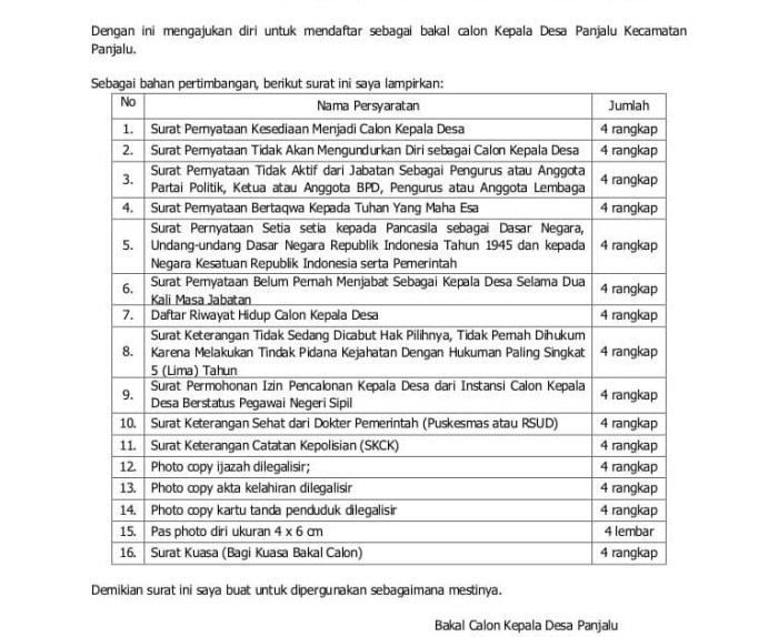 contoh formulir pendaftaran ssb terbaru