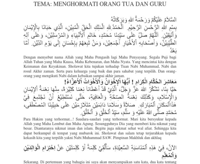 teks pidato 3 bahasa singkat terbaru