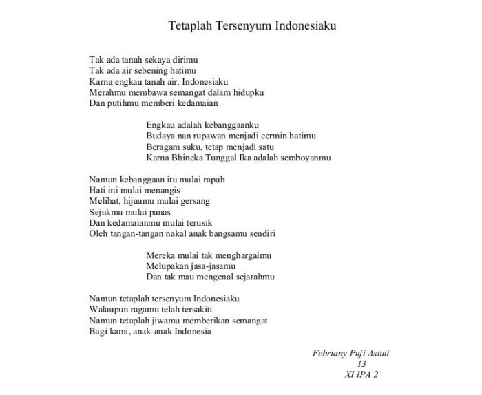 pantun tentang cinta tanah air