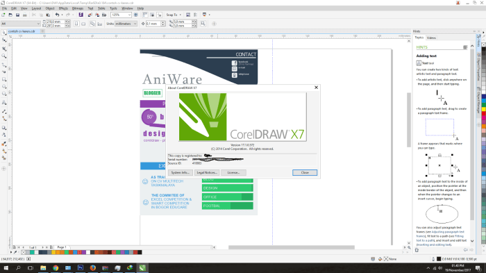 cara instal corel draw x7