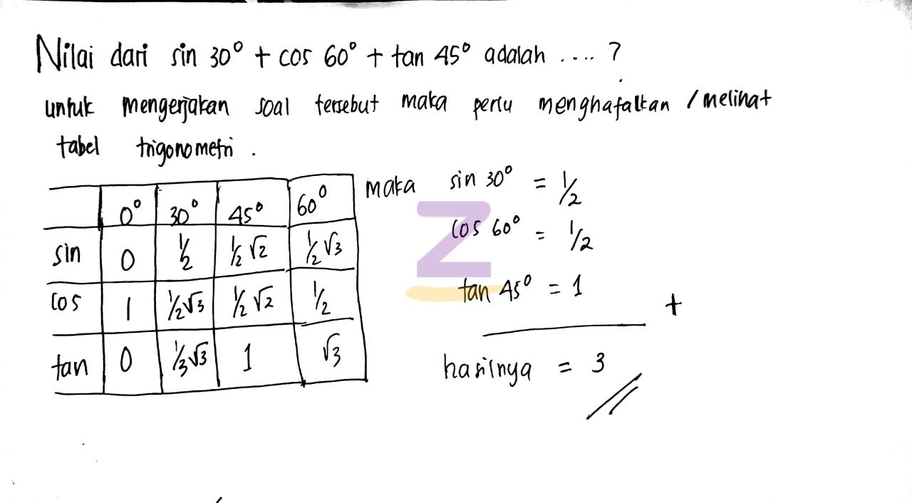 nilai sin 45 cos 15 cos 45 sin 15