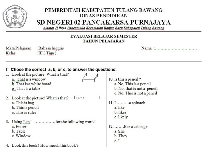 pts bahasa inggris kelas 8 semester 1 terbaru