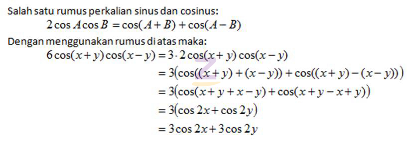 perkalian sinus cosinus contoh trigonometri beserta jawabannya