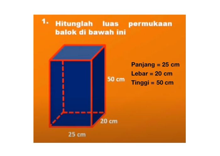 sebuah balok berukuran panjang 3x 2