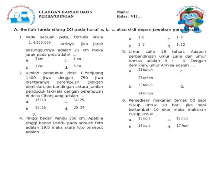 soal perbandingan latihan smp senilai nilai berbalik