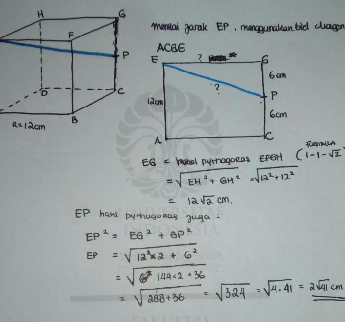 jarak titik f ke bidang beg adalah terbaru