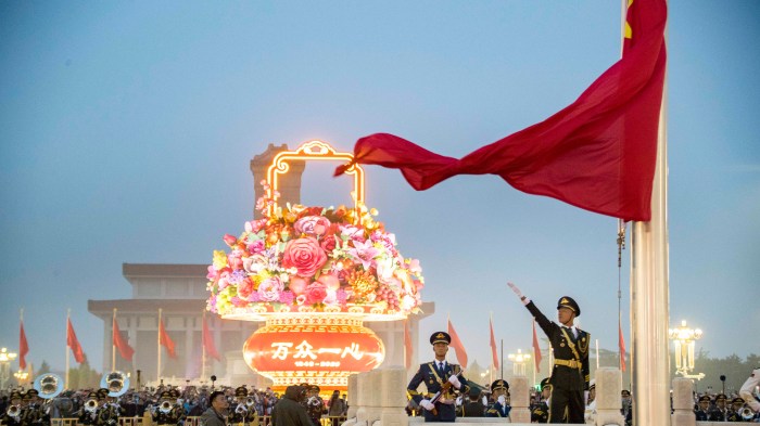 china national flag raising ceremonies celebrates cgtn