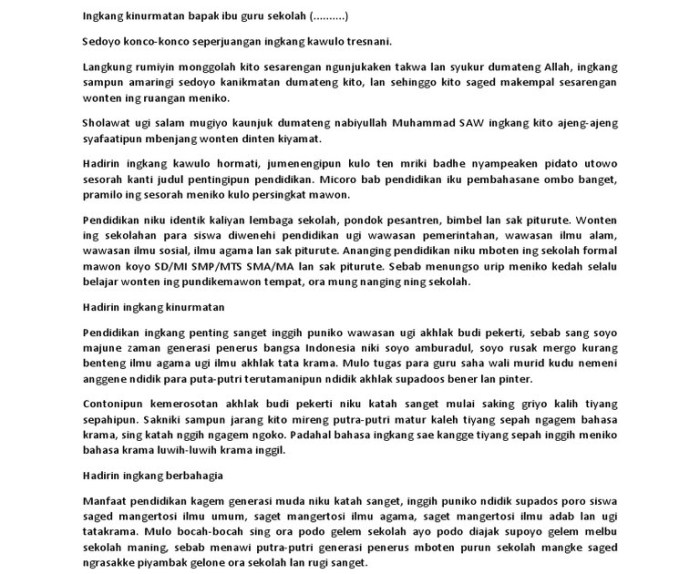 pidato bahasa jawa ngoko alus