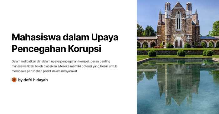 peran mahasiswa dalam pencegahan korupsi terbaru