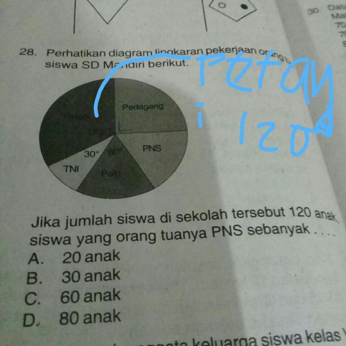 contoh soal diagram lingkaran kelas 6 terbaru